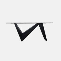 Alaska Marble Wood Console Table 203 X 35.5 X 86 Cm