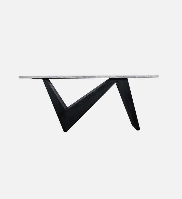 Alaska Marble Wood Console Table 203 X 35.5 X 86 Cm