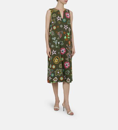 Sleeveless Embroidered Pattern Dress
