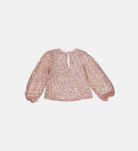 بلوزة بناتية مزينة بالترتر