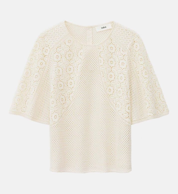 Wide Short-sleeve Crewneck Top