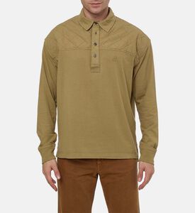 Quilted Panels Long-sleeve Polo Shirt Quilted Panels Long-sleeve Polo Shirt