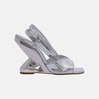 Leather Strap-up Wedge Heels