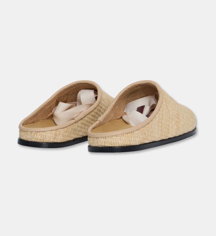 Alohas Oliver Ankle Ties Flat Mules, Natural, Eu-40, Packshot View