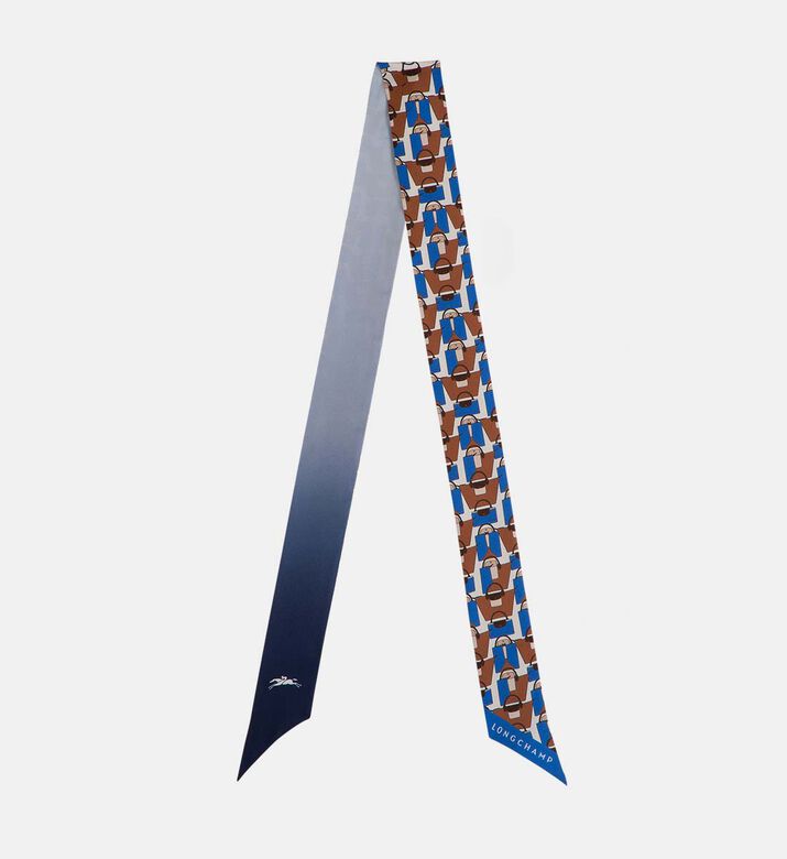 Longchamp Embroidered Flower Headband, Blue, Packshot View