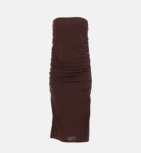 فستان متوسط الطول بدون أكمام بنمط باندو