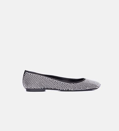 Embellished Satin Ballet Flats