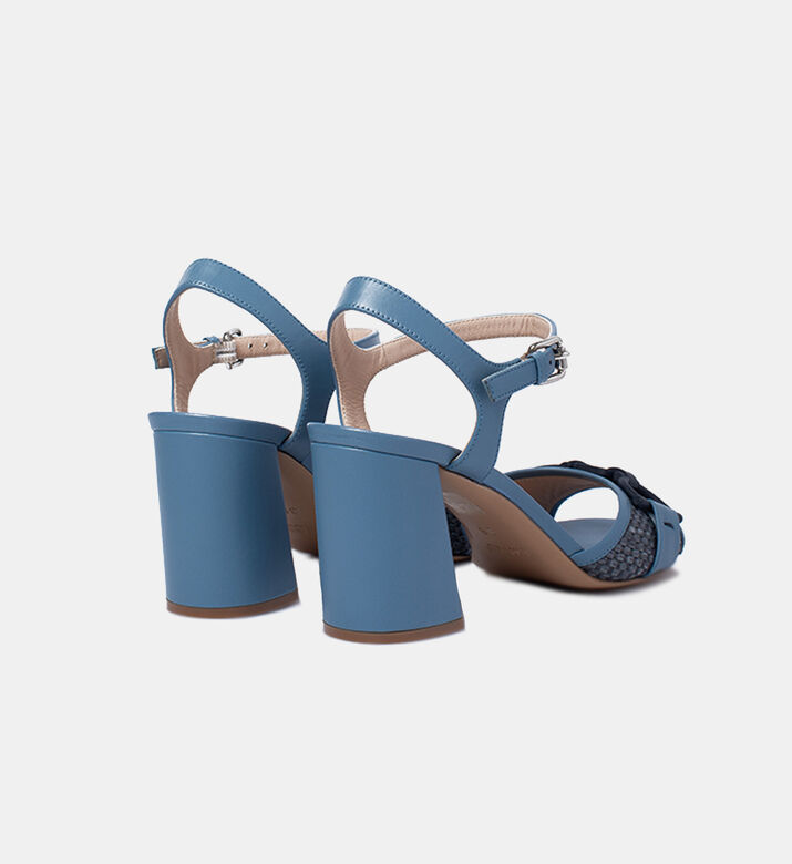 Mimosa Leather Raffia Sandals