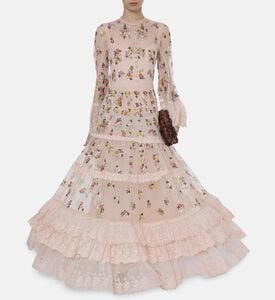 Alice and Olivia Embroidered Lace Maxi Dress, Model View