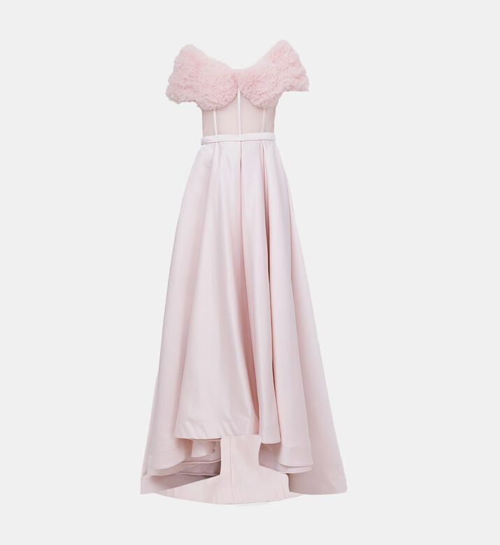 Sheering Off-shoulder Corset Body Dress