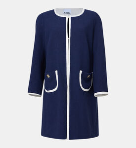 جاكيت قطن تيري طويل بلون مغاير