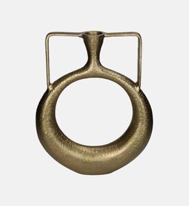 مزهرية ذهبية من الألومنيوم بمقبض دائري