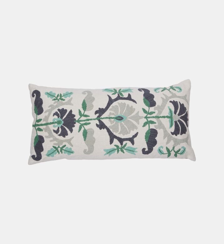 وسادة كاميلا مزخرفة كتان مطرزة 35×70 سم