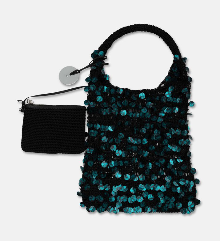 JW Anderson Sequin Mini Hobo Bag, Teal, Packshot View