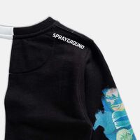 Graffiti Style Split Crew Sweatshirt