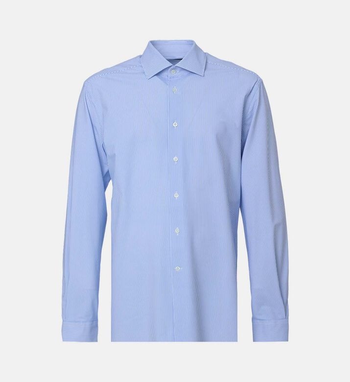 قميص مخطط بصف أزرار