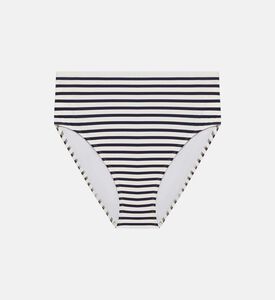 High-waist Striped Bikini Briefs