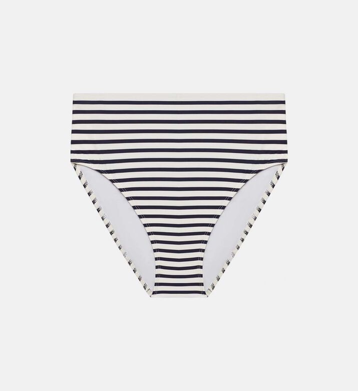 High-waist Striped Bikini Briefs