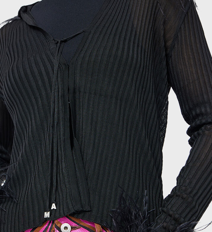 Feather Detailed Knitted Cardigan