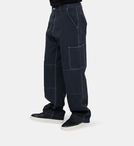 بنطال جينز قطني بقصة واسعة