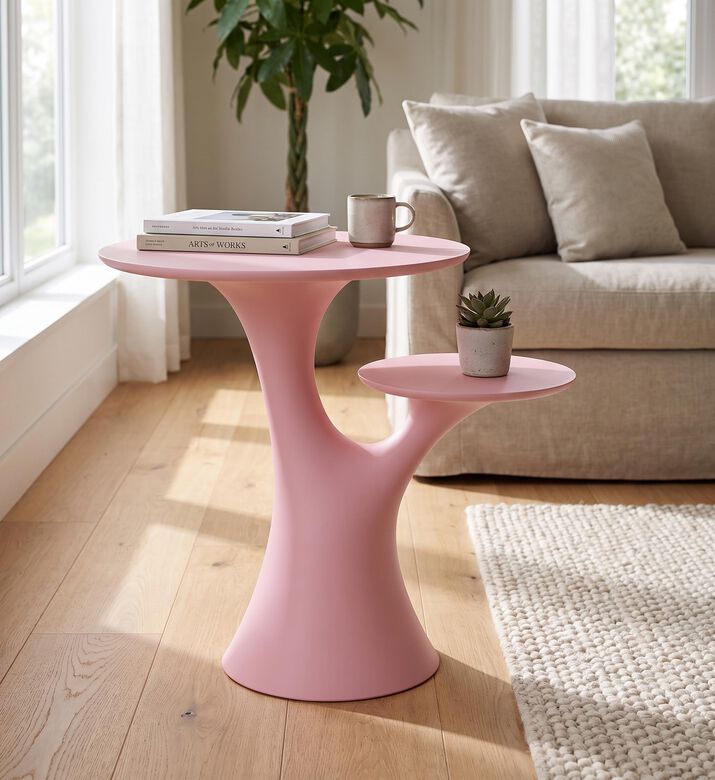 Qeeboo Rabbit Tree Table, Pink, Packshot View