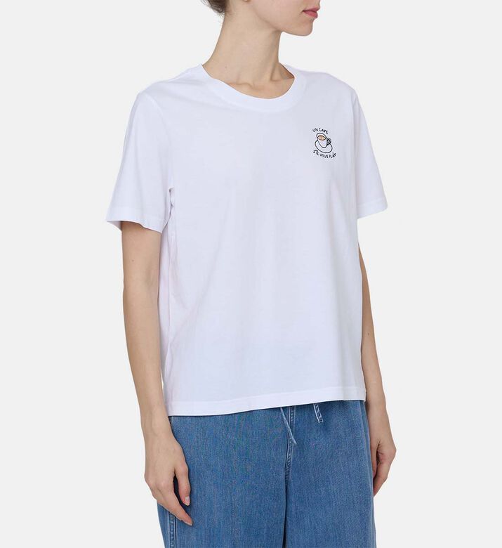 Popincourt Embroidered Ribbed Crewneck T-shirt