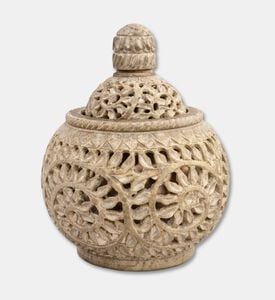 Tohfa Luxe Majestic Hand-carved Marble Bukhoor Diffuser Oil Burner Set, Packshot View