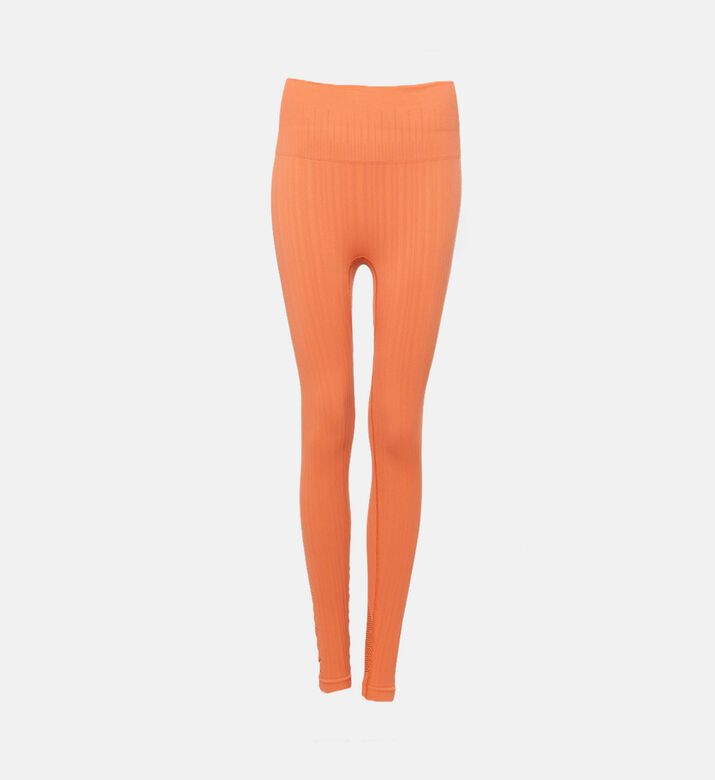 LIVE! Seamless Ribbed High-waist Leggings, Orange, Xs, Packshot View