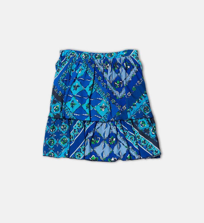 Floral Print Ruffle Skirt