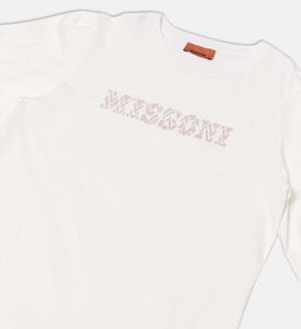 تيشيرت قطن بشعار مرصع