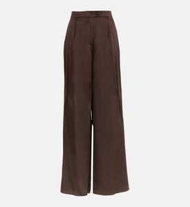 Wide-legged Satin Trousers