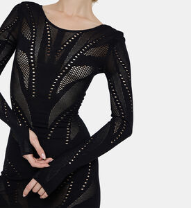 Semi-sheer Long Sleeve Dress