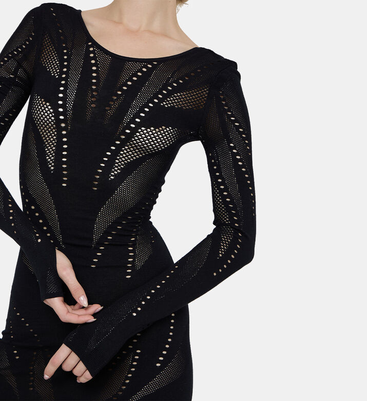 Semi-sheer Long Sleeve Dress