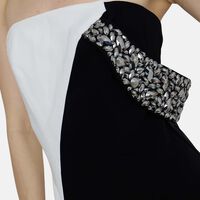 Two-tone Sleeveless Bandeau-neck Dress