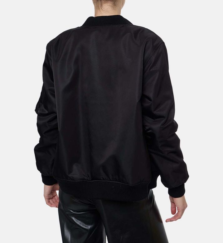 Alice and Olivia Becky Reversible Faux Fur Bomber, Model View