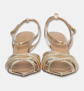 Arezzo Crisscross Metallic Heeled Sandals, Light-grey, Eu-39, Packshot View