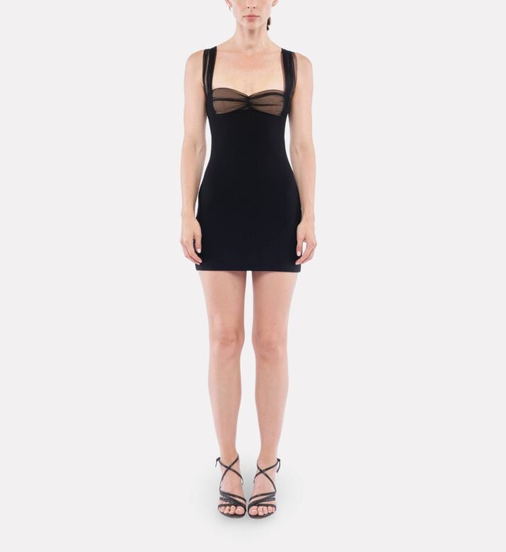 Nensi Dojaka Draped Padded Cups Mini Dress, Model View