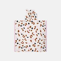 Kaki Leopard-print Beach Poncho Towel