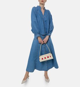 Ba and Sh Lay Light-wash Denim Blouse, Model View