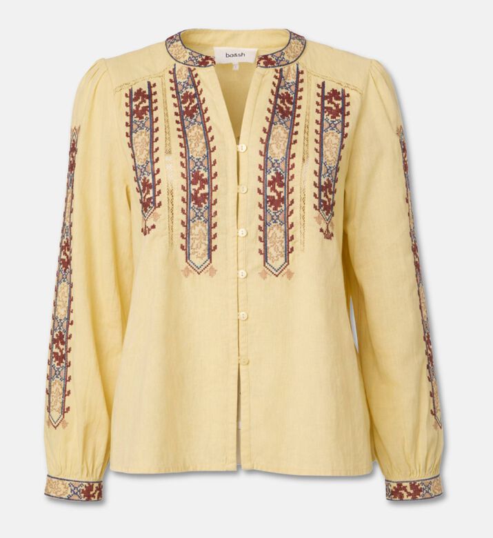 Ba and Sh Embroidered Long-sleeve Blouse, Packshot View
