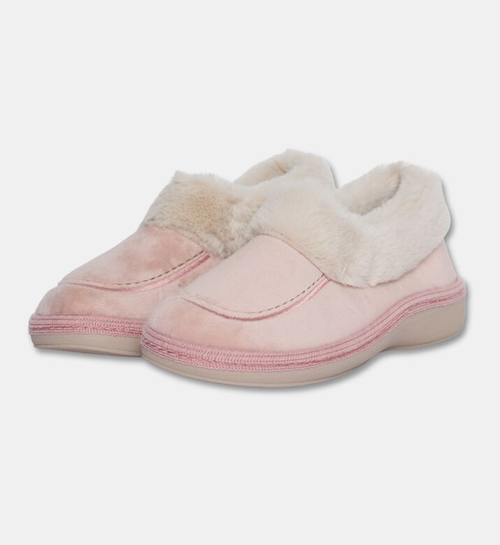 Salvi Faux-fur Trim Velvet-like Loafers, Light-pink, Eu-41, Packshot View