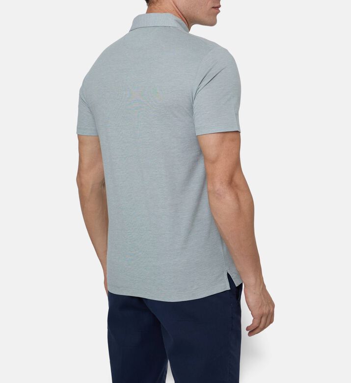 Hackett London Classic Cotton Pique Logo-embroidery Polo, Green, Xl, Model View