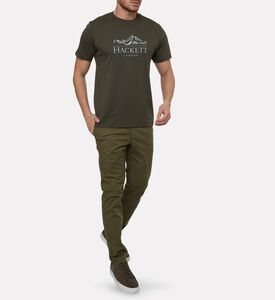 Hackett London Heritage Logo-print Crewneck T-shirt, Green, S, Model View