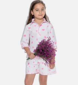 بلوزة إلين بنقشة أزهار للبنات