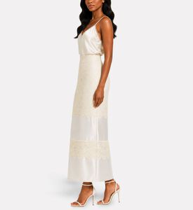 Savanna Lace Organza Pencil Skirt, Off-white, M, Model View