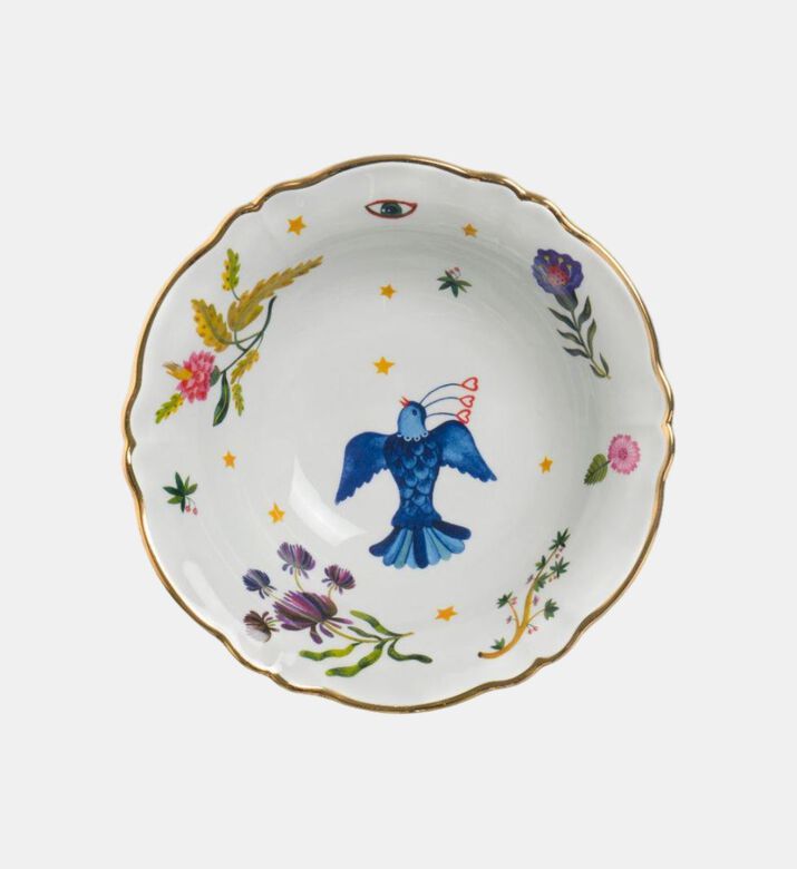 وعاء سلطة الزهور من البورسلين