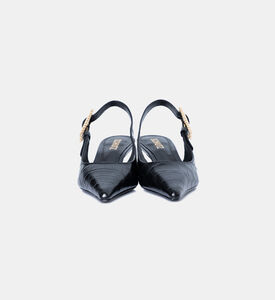 Textured Leather Slingback Pumps Textured Leather Slingback Pumps