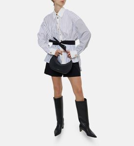 Edward Achour Paris Striped Button-front Blouse, Model View