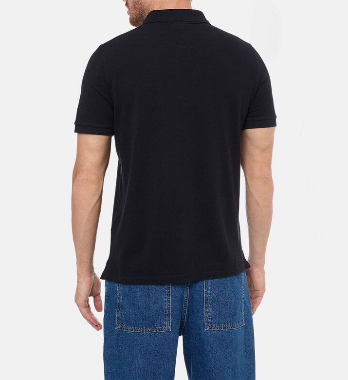 Maison Kitsune Classic Fox-embroidery Polo Shirt, Black, Xl, Model View Maison Kitsune Classic Fox-embroidery Polo Shirt, Black, Xl, Model View