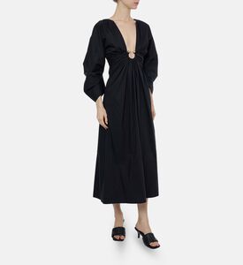 Cult Gaia Gold Ring-detail Midi Dress, Model View